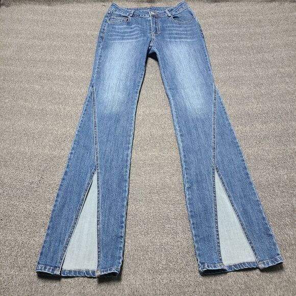 Emory Park Jeans Womens Small Slim Boot Split Bottom Festival Denim Pants - Picture 1 of 10